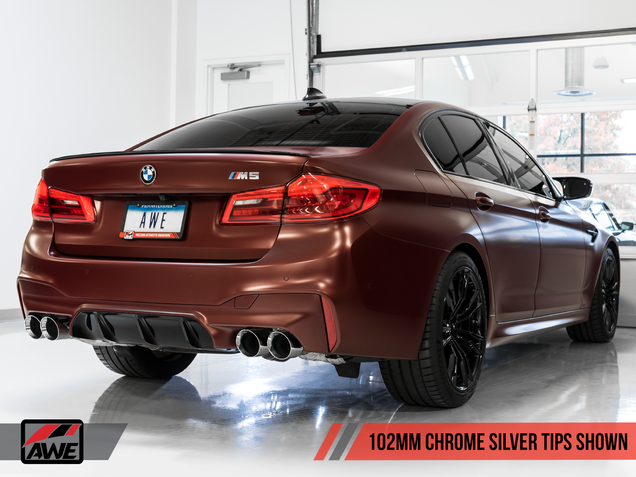 AWE Track Edition Axle-Back Exhaust for BMW F90 M5 - Chrome Silver Tips