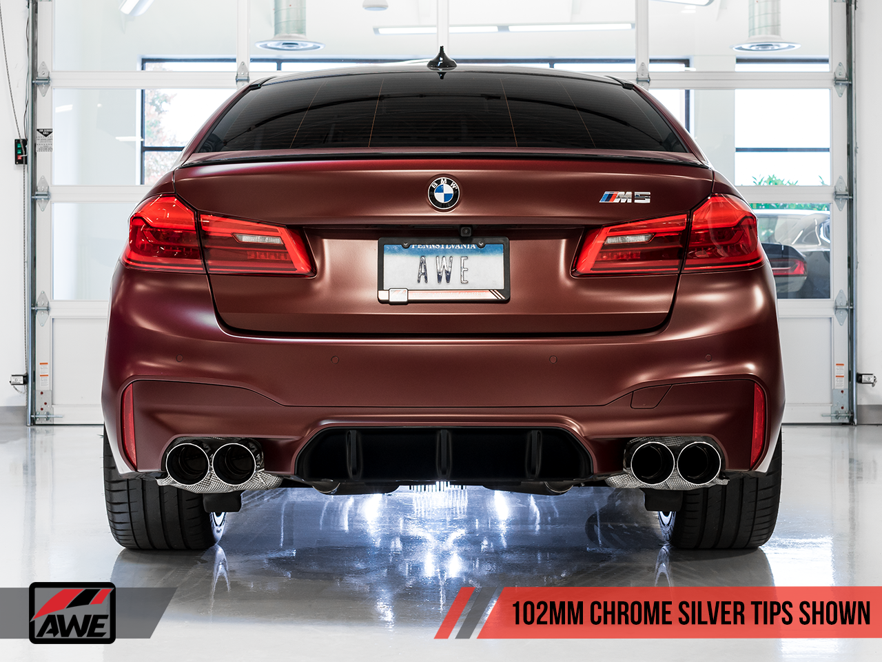 AWE Track Edition Axle-Back Exhaust for BMW F90 M5 - Chrome Silver Tips