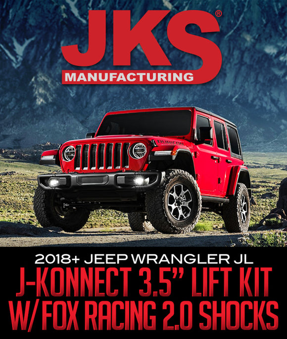 JKS MANUFACTURING J-KONNECT 3.5IN LIFT KIT W/ FOX 2.0 PERFORMANCE SHOCKS: 2018+ JEEP WRANGLER JL