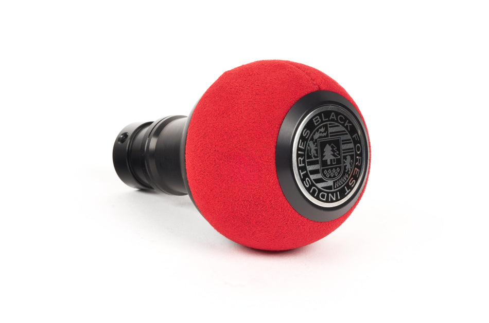 BFI GS2 Heavy Weight Shift Knob - Red Alcantara - Black Anodized (Mini Fitment)