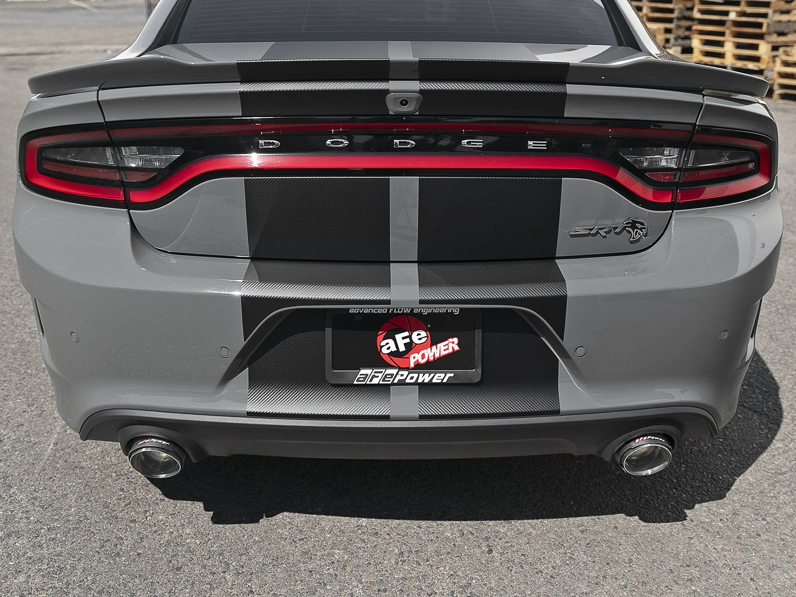 AFE MACH FORCE-XP 4.5" CARBON FIBER EXHAUST TIPS: 2015–2019 DODGE CHARGER V8/CHARGER HELLCAT