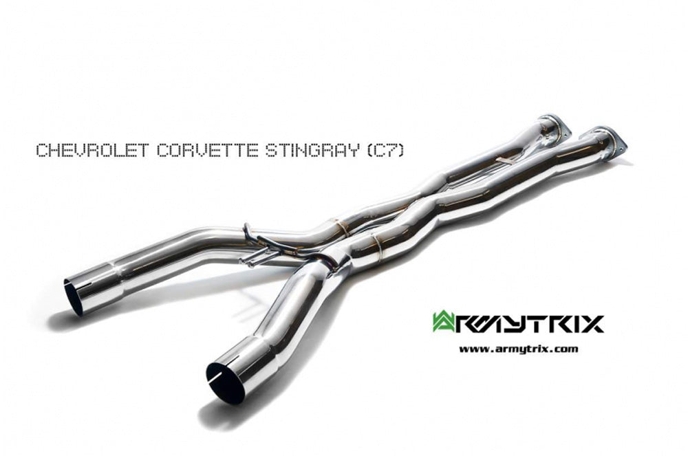 ARMYTRIX Stainless Steel Valvetronic Catback Exhaust System w/X-Pipe | Quad Matte Black Tips Chevrolet Corvette C7 2014-2019