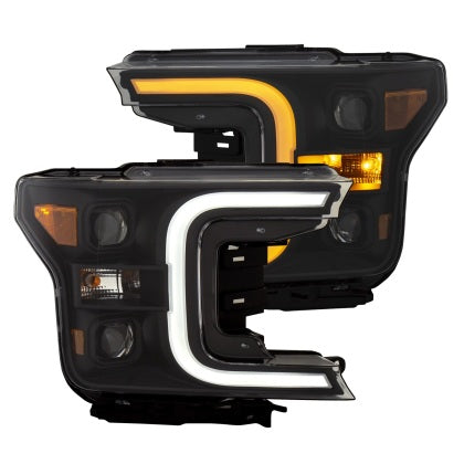 ANZOUSA LED PROJECTOR HEADLIGHTS W/ PLANK STYLE SWITCHBACK: 2018–2020 FORD F-150