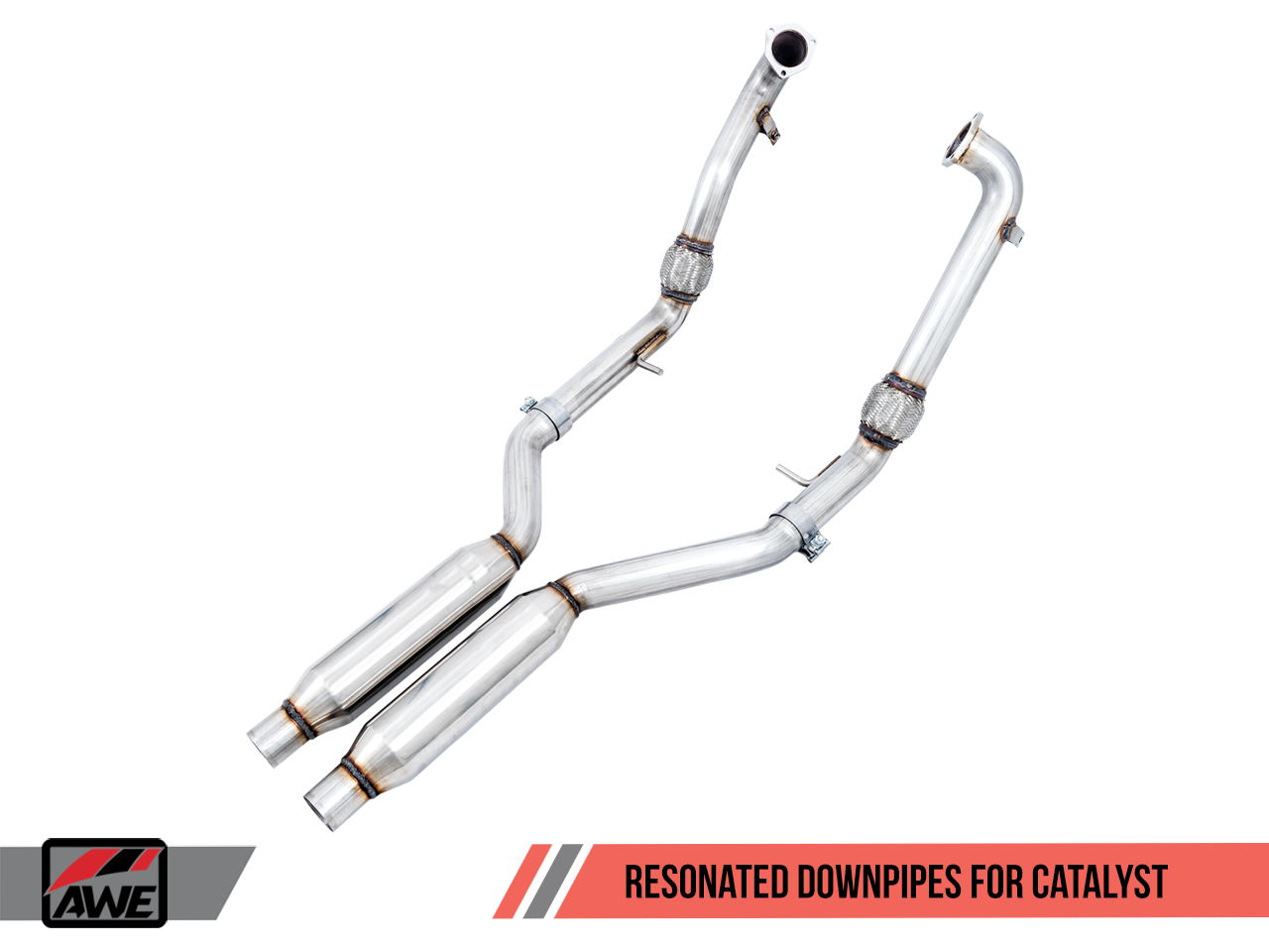 AWE Touring Edition Exhaust for B9 S5 Coupe - Resonated for Performance Catalyst - Chrome Silver 90mm Tips - 0