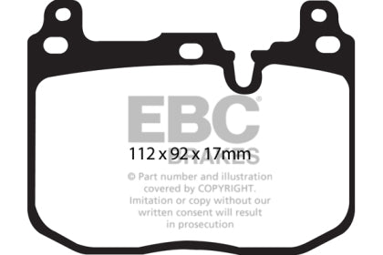 Front | EBC Redstuff Ceramic Pads Set | F80 M3 | F82 M4 | F2X M235i | F3X 335/435 | F2X 228 Brembo Calipers | F3X 328/428 Brembo Calipers