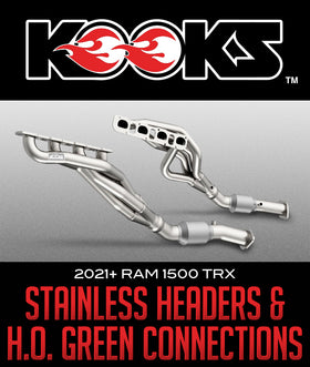 KOOKS HEADER & EXHAUST STAINLESS HEADERS & H.O. GREEN CONNECTIONS: 2021+ RAM 1500 TRX - 0