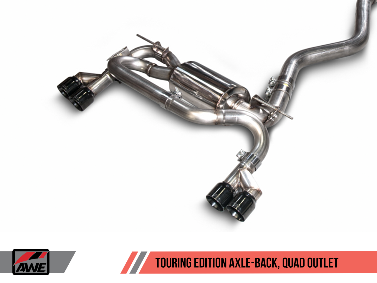 AWE Touring Edition Axle-back Exhaust, Quad Outlet for BMW F3X N20/N26 328i/428i - Diamond Black Tips (80mm)