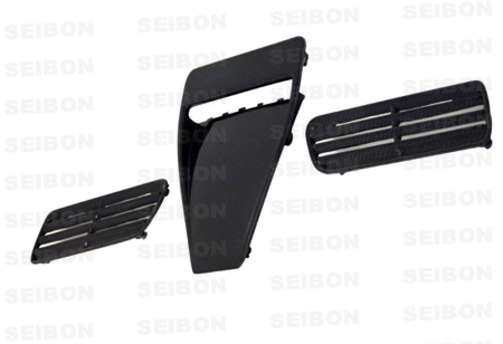Seibon 08-09 Mitsubishi Evo X Carbon Fiber Hood Scoop - Only Fits OEM Hoods (Not Seibon Hoods) - 0