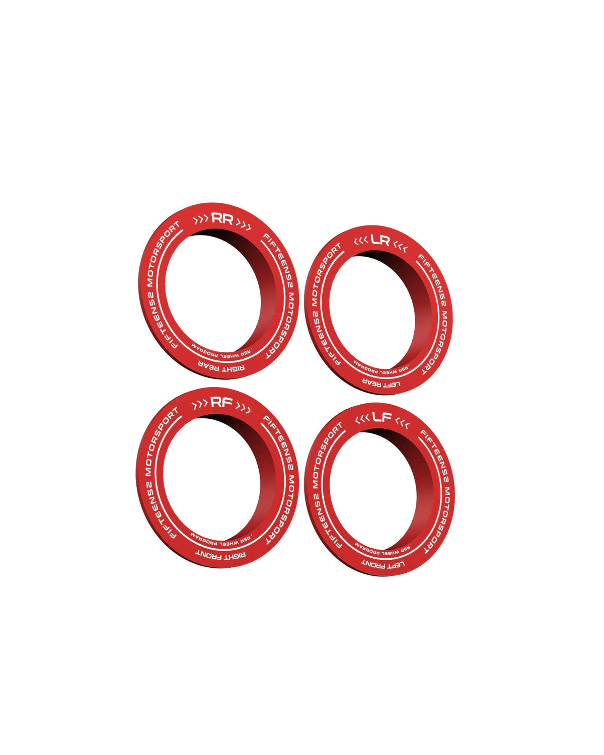 fifteen52 Holeshot RSR Center Ring - Corner Designation Set of Four - Red