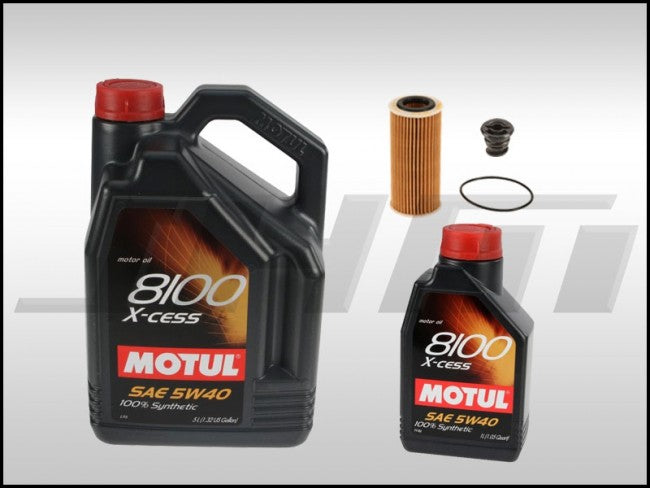 Oil Change Kit (JHM) MOTUL X-cess (5w40) supersession for older 2.0t and for MK7-8V Golf-GTI-A3-S3-Q3-TT-TTS 1.8T-2.0T TFSI-TSI MQB, B9 A4-A5 2.0T
