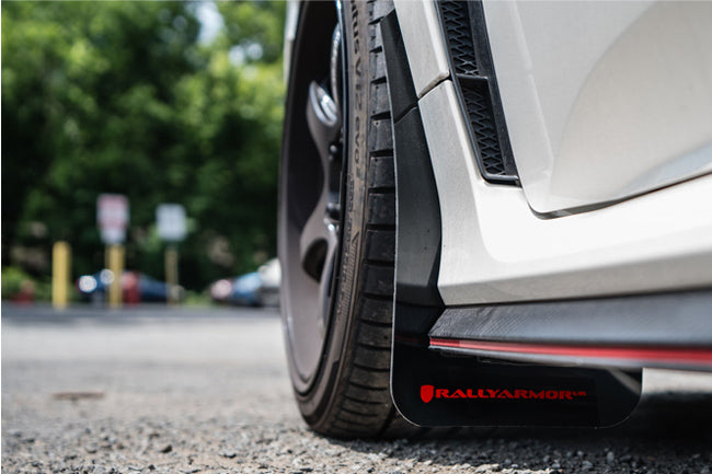 2017-2020 Honda Civic Type R Black Mud Flap Red Logo - 0