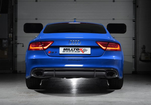 Milltek Resonated Full Exhaust System with 100 Cell Cats - Uses OE Tips - RS6 / RS7