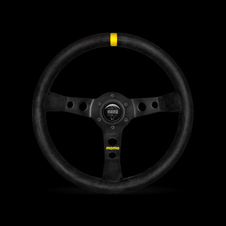Momo MOD07 Steering Wheel 350 mm -  Black Suede/Black Spokes/1 Stripe