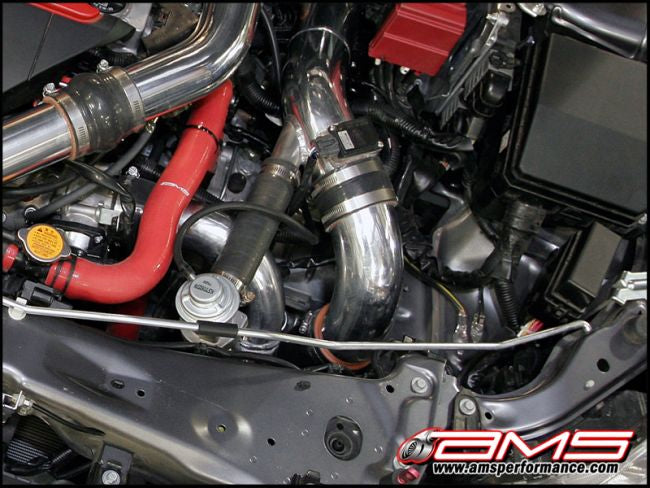 AMS EVO X Polished Cold Air intake pipe complete kit With breather bungs - 0
