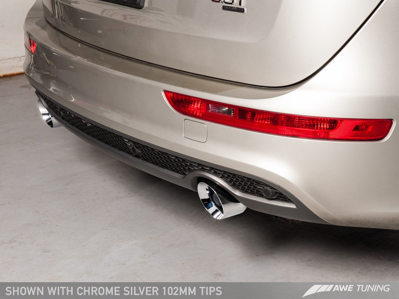 AWE Touring Edition Exhaust for 8R Q5 3.0T Dual Outlet, Chrome Silver Tips