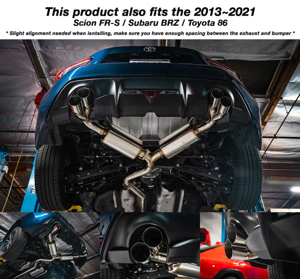 Remark Sports Touring Quad-Exhaust System | 2022+ Subaru BRZ/Toyota GR86 and 2013-2021 Subaru BRZ/Scion FR-S/Toyota 86