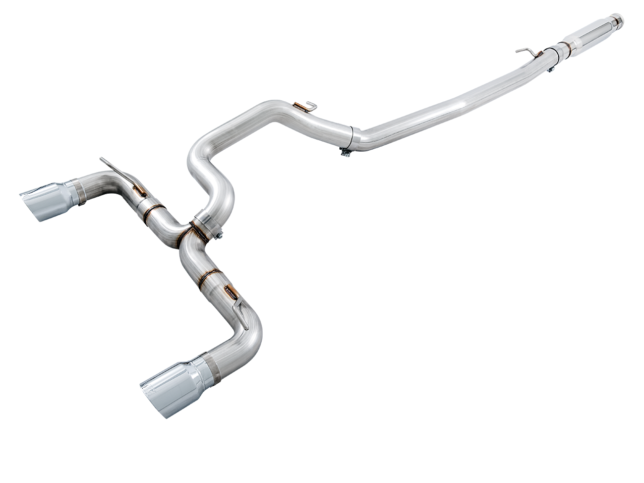AWE Ford Focus RS Track Edition Cat-back Exhaust - Chrome Silver Tips - 0