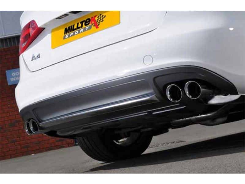 Milltek Non Resonated - Quad Outlet - Polished Tips - B8 A4 / A5 2.0T - Tiptronic / S Tronic-5