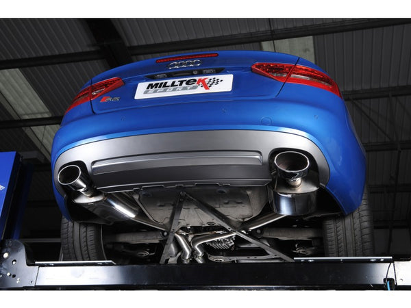 Milltek Cat Back Resonated Exhaust - Polished Oval Tips - S5 Cabriolet 3.0T quattro S-tronic