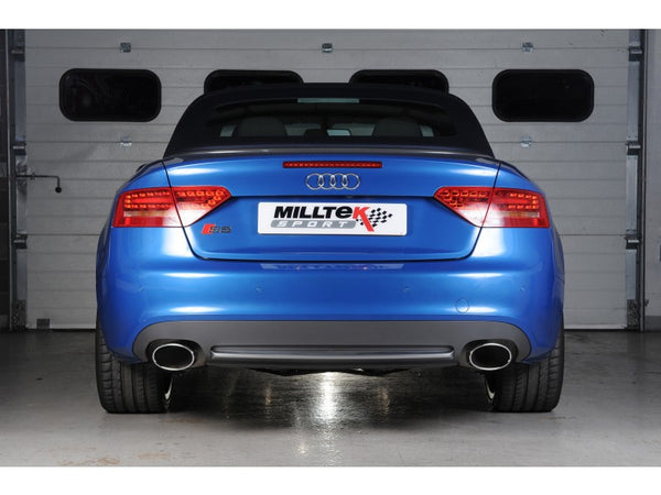Milltek Cat Back Non Resonated Exhaust - Polished Oval Tips - S5 Cabriolet 3.0T quattro S-tronic