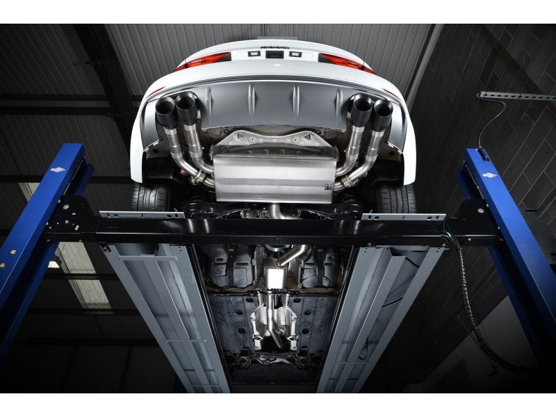 Milltek Cat Back Non-Valved, Resonated Race Exhaust System with Quad Round Titanium Tips - Audi S3 2.0 TFSI quattro Saloon 8V