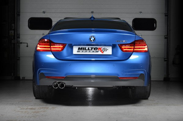 Milltek Non-Resonated Cat-Back Exhaust With 435i Style Dual Outlet Cerakote Black Tips - Manual Without Tow Bar - N20 Engine Code-2