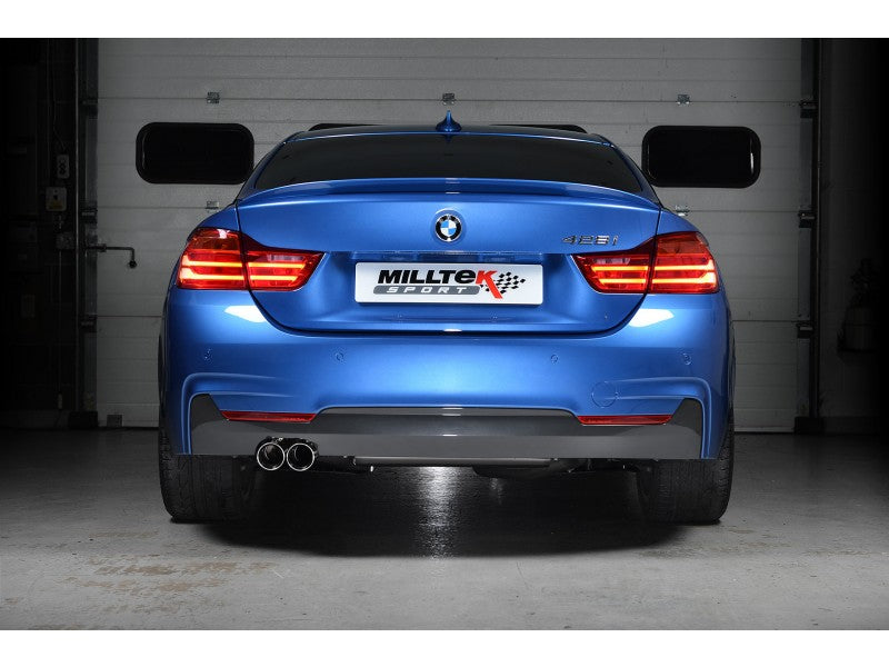 Milltek Non Resonated 3" Cat Back Exhaust - Twin 90mm Titanium Tips - F32 428I Coupe - Manual - N20 Engine