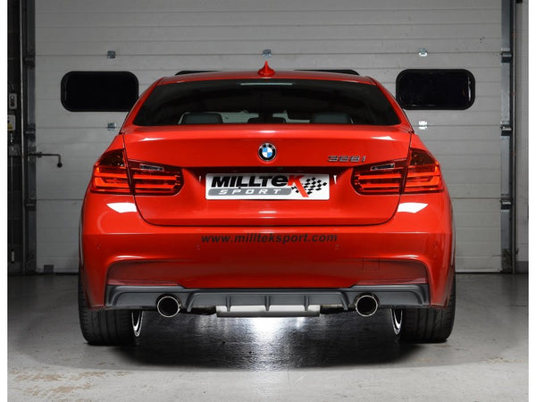 Milltek Cat Back Exhaust Resonated Version - BMW F30 328i M Sport Automatic (without Tow Bar & N20 Engine Code)