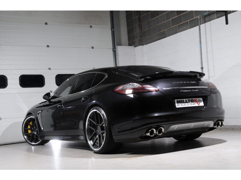Milltek 2.75" Cup / Non Resonated Cat Back System - Quad 100mm GT Polished Tips - Panamera Turbo & Turbo S