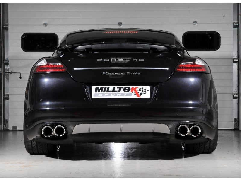 Milltek 2.75" Euro / Resonated Cat Back System - Quad 100mm GT Polished Tips - Panamera Turbo & Turbo S