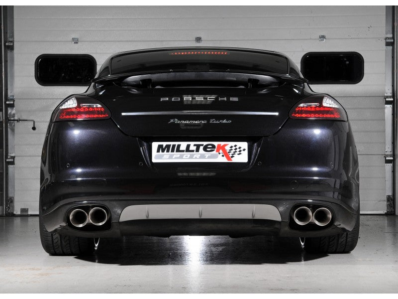 Milltek 2.75" Euro / Resonated Cat Back System - Quad 100mm GT Titanium Tips - Panamera Turbo & Turbo S