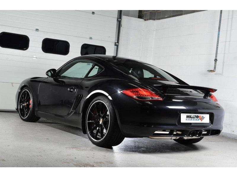 Milltek Non Resonated 2.25" Cat Back Exhaust - Twin 90mm Ceramic Black Tips - Cayman S / Boxster S