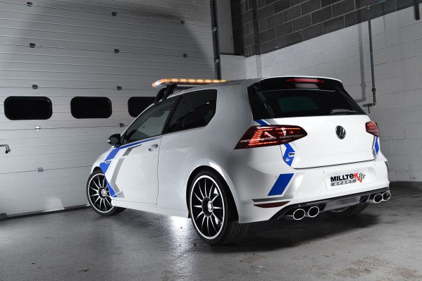 Milltek Resonated Turbo-Back Exhaust Including High-Flow Sports Cat With Polished Oval Tips - VW Golf R MK7