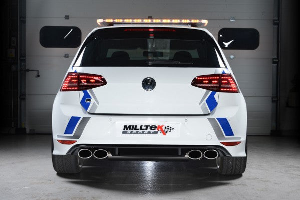 Milltek Resonated Cat-Back Exhaust With Polished Oval Tips - VW Golf R MK7