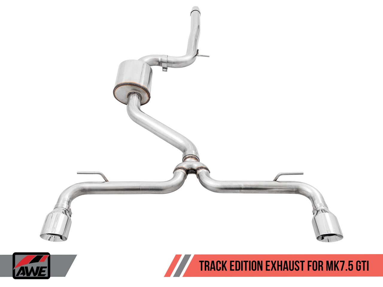AWE Track Edition Exhaust for VW MK7.5 GTI - Chrome Silver Tips - 0