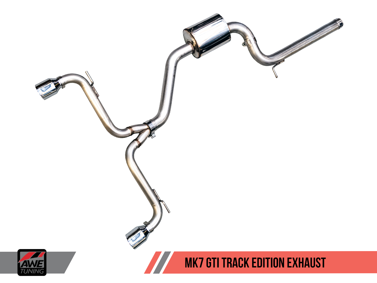 AWE Track Edition Exhaust for VW MK7 GTI - Chrome Silver Tips