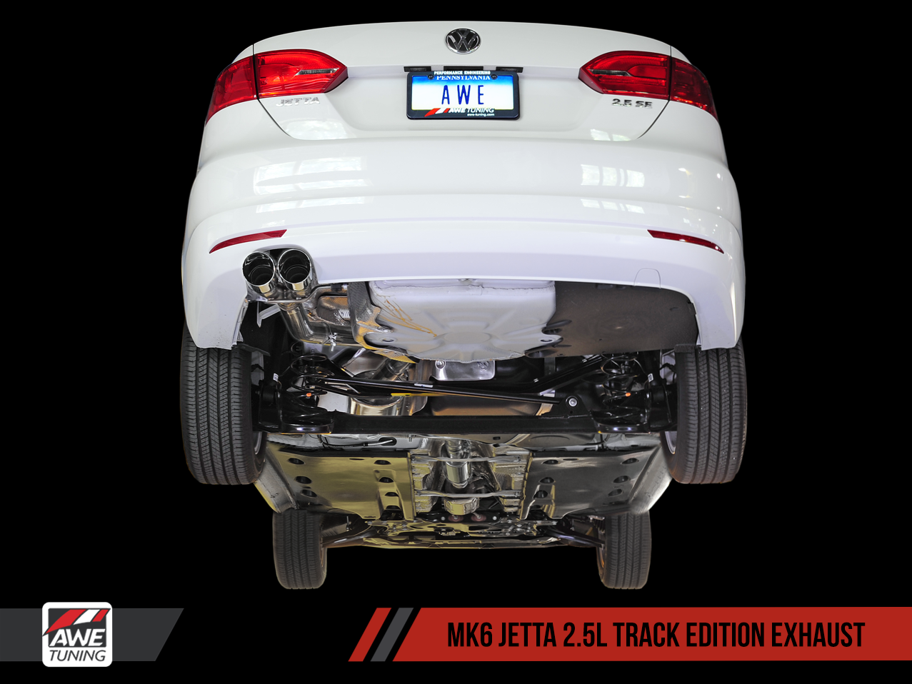 AWE Track Edition Exhaust for MK6 Jetta 2.5L - Polished Silver Tips
