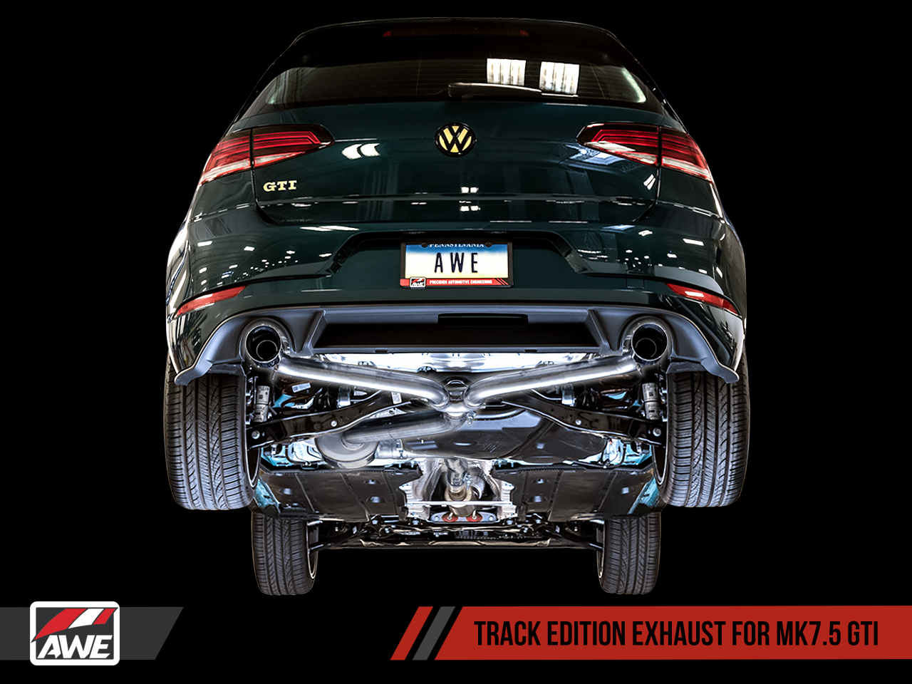 AWE Track Edition Exhaust for VW MK7.5 GTI - Diamond Black Tips
