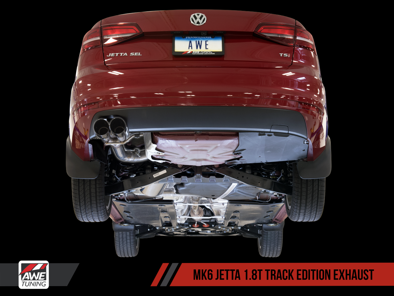 AWE Track Edition Exhaust for MK6 GLI 2.0T - MK6 Jetta 1.8T - Diamond Black Tips - 0