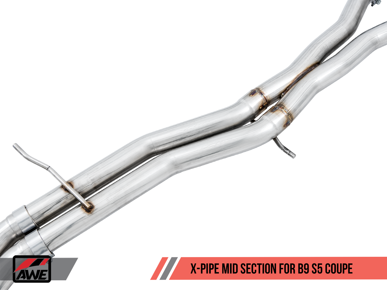 AWE SwitchPath Exhaust for B9 S5 Coupe - Resonated for Performance Catalyst - Diamond Black 102mm Tips - 0